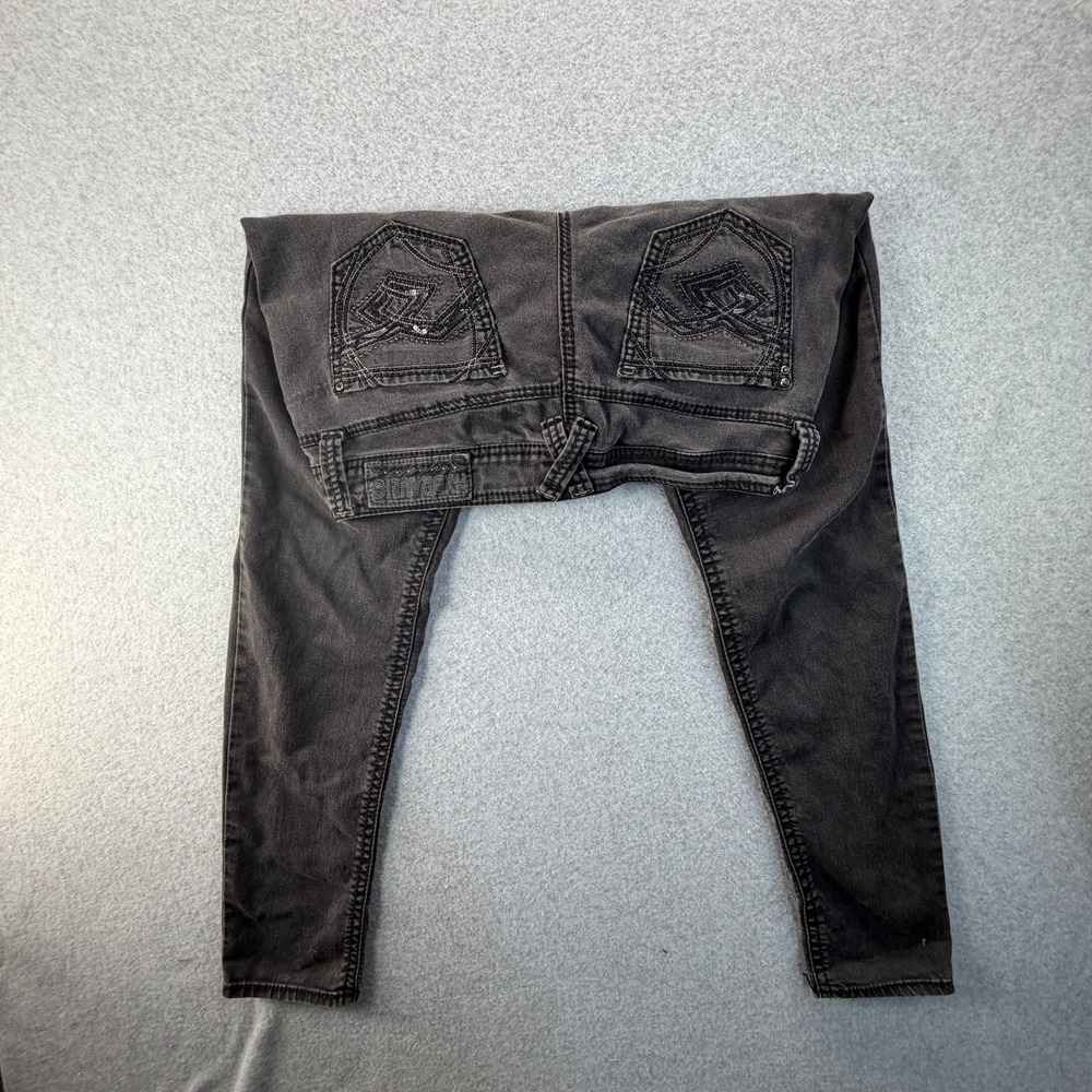 Hydraulic Womens Skinny Jeans Size 11/12 Faded Black Sequin Back Pocket Y2K